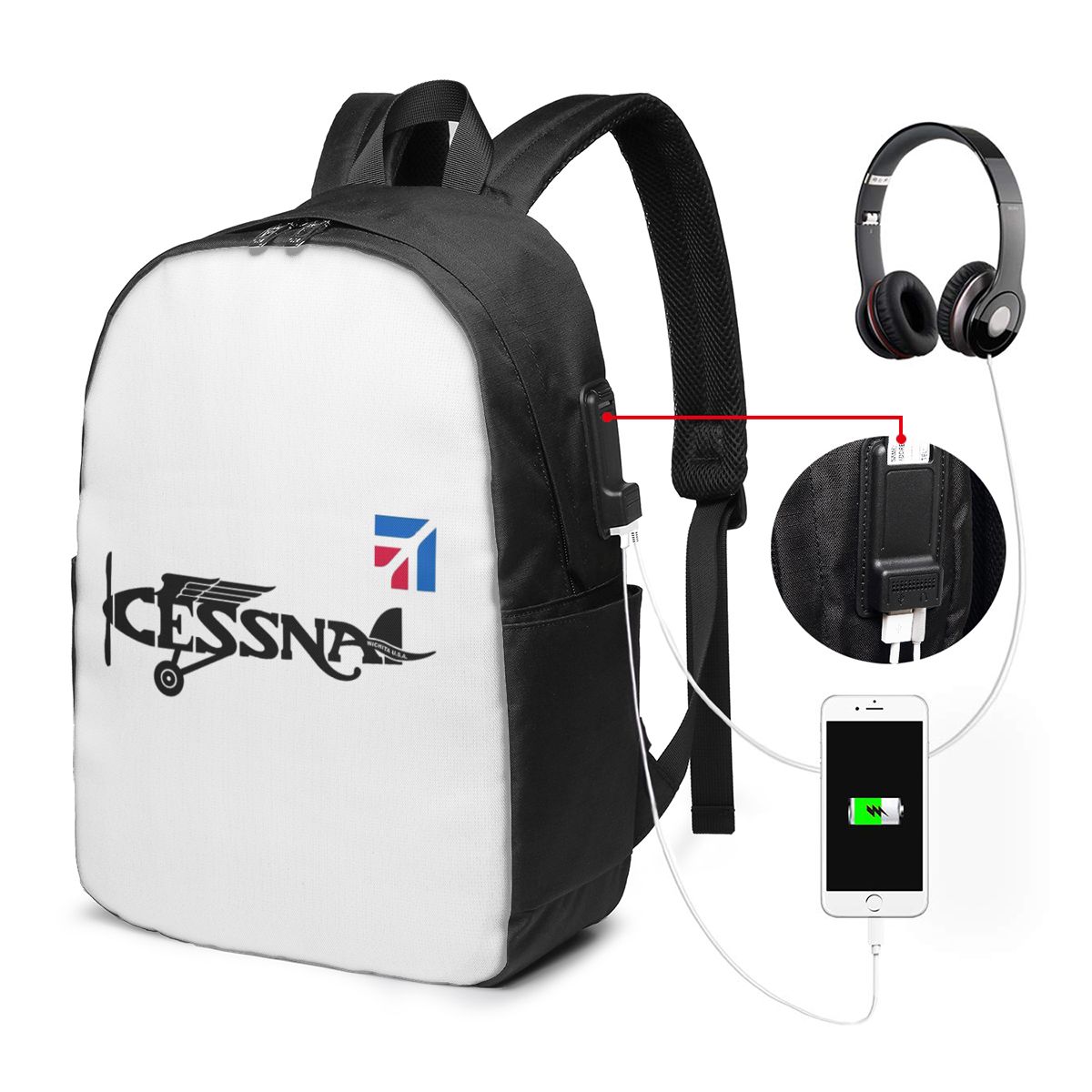 Plecak z logo Cessna, torba po – Backpacks recenzja i cena